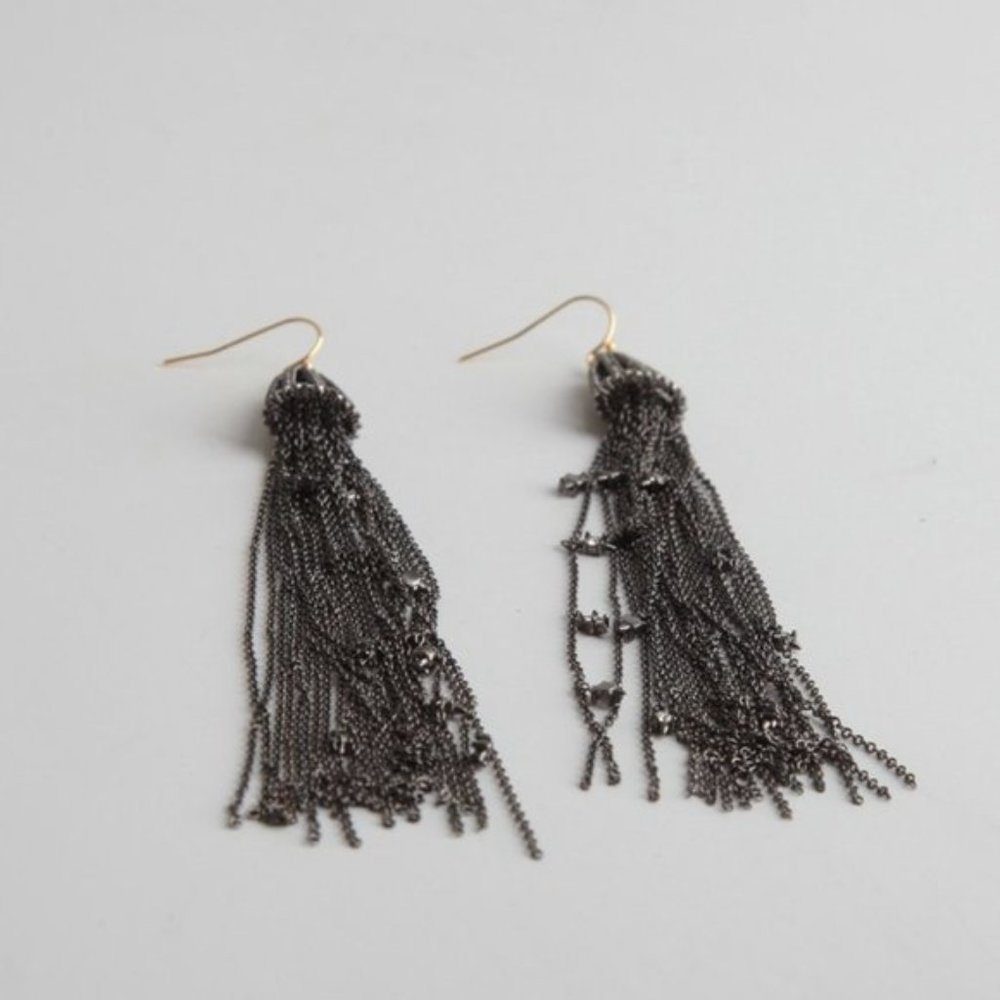 Alexis Bittar Diamond Tassel Long Earrings